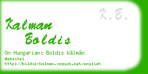 kalman boldis business card