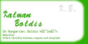 kalman boldis business card